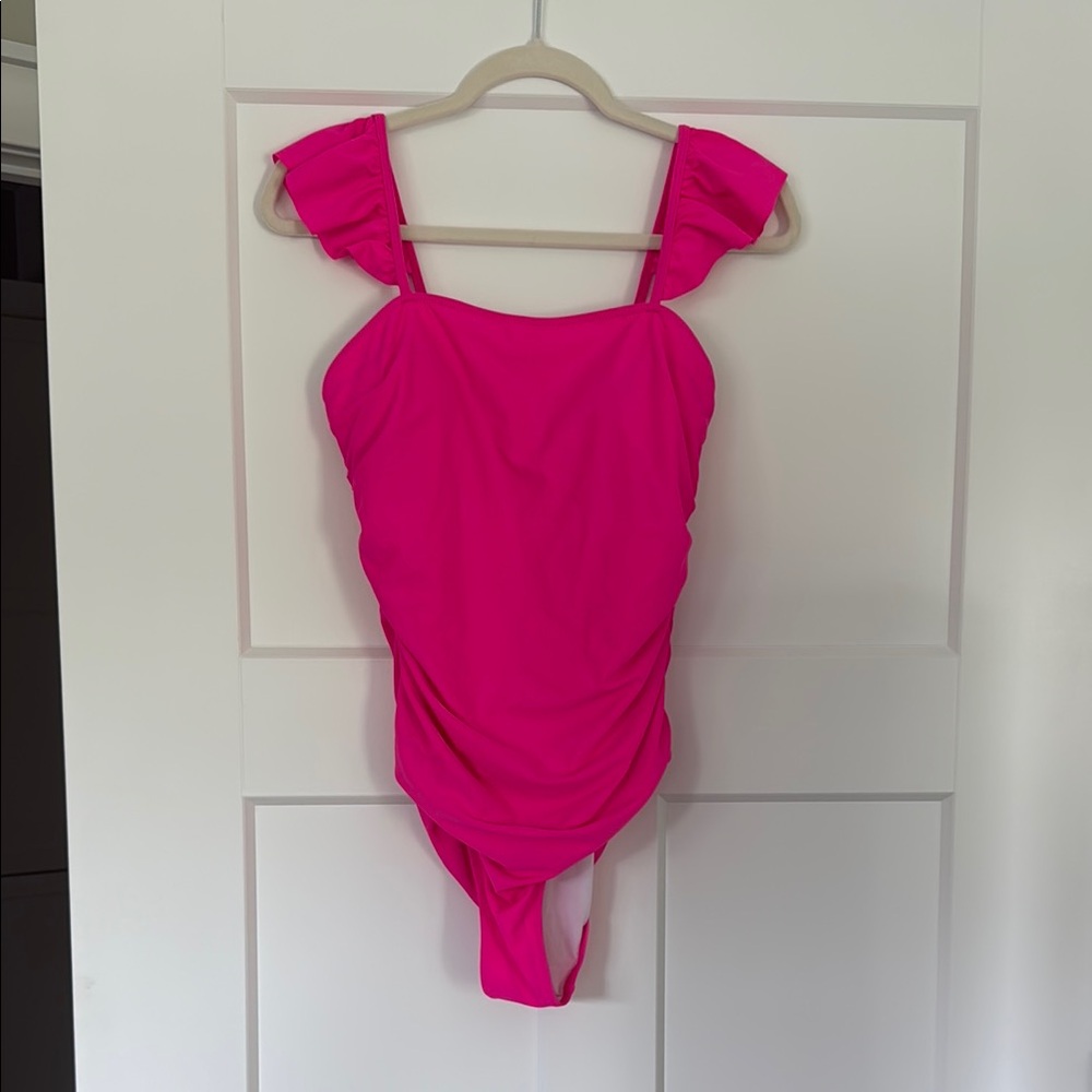Pink Ruffled One-Piece Swimsuit